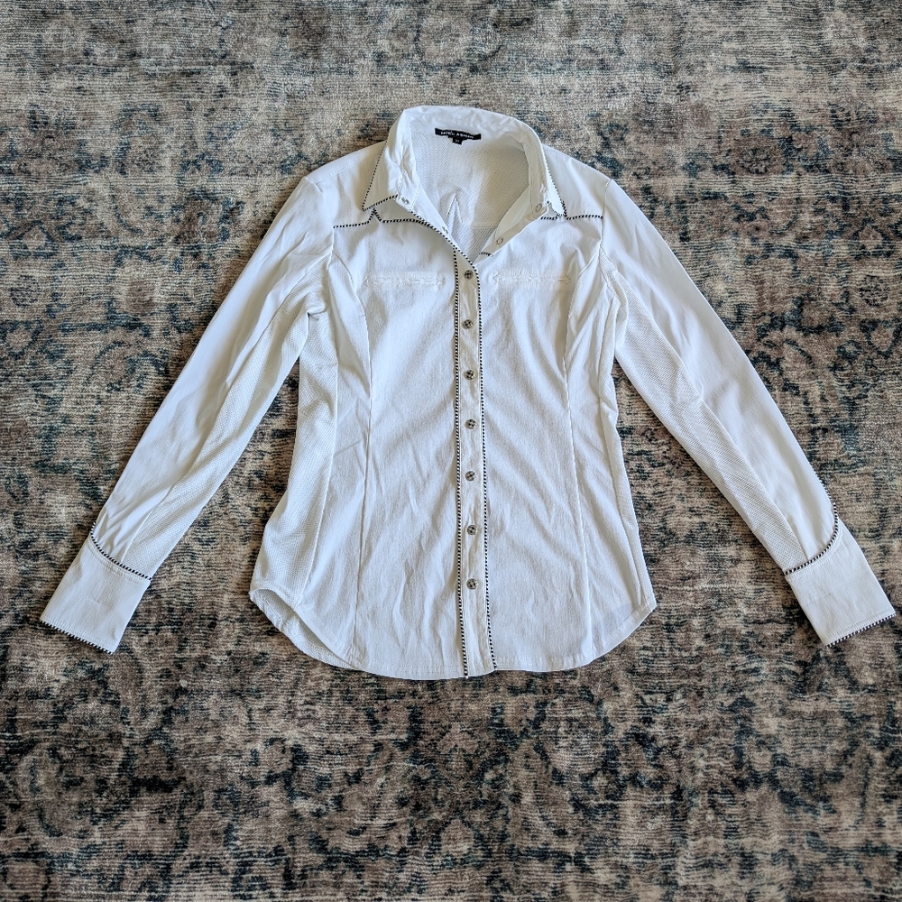 Noel Asmar AE1901 equestrian show shirt, WHITE, XS